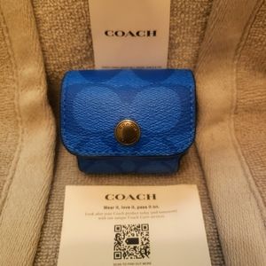 COACH BLUE EARPOD CASE